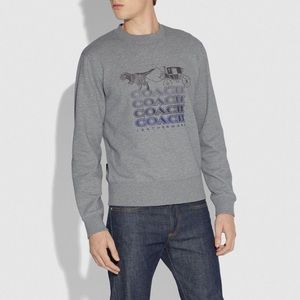 Coach Men's Gray Dinosaur Print Sweatshirt